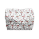 Flamingo Icon White Quilted Makeup Bag