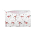 Flamingo Icon White Quilted Makeup Bag