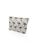 Flamingo Icon White Quilted Makeup Bag