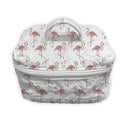 Flamingo Icon White Quilted Travel Case