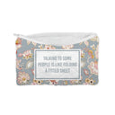 "Folding A Fitted Sheet" Slate Quilted Makeup Bag
