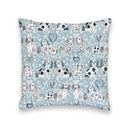 Foo Dogs Blue Quilted 20" Pillow