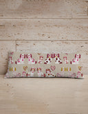 Foo Dogs Pink Quilted Oblong 14"x33" Pillow