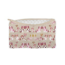 Foo Dogs Pink Quilted Makeup Bag