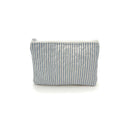 Dachshund Gingham Blue Engineered Quilted Makeup Bag