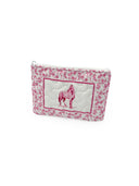 Framed Horse Fuchsia Quilted Makeup Bag
