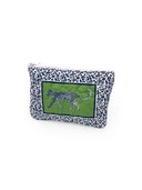 Framed Leopard Green Quilted Makeup Bag
