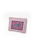 Framed Leopard Fuchsia Quilted Makeup Bag