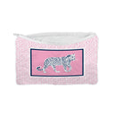 Framed Leopard Fuchsia Quilted Makeup Bag