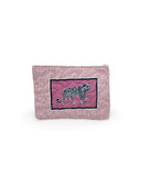 Framed Leopard Fuchsia Quilted Makeup Bag
