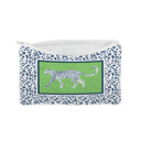 Framed Leopard Green Quilted Makeup Bag