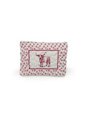 Framed Longhorn Fuchsia Quilted Makeup Bag