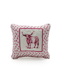 Framed Longhorn Fuchsia Quilted Mini Pillow 8" x 8"