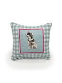 Framed Sweater Pups Blue Quilted Mini Pillow 8" x 8"
