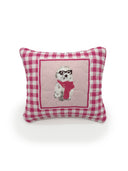 Framed Sweater Pups Pink Quilted Mini Pillow 8" x 8"