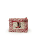 Framed Thunderbird Boots Sand Quilted Makeup Bag