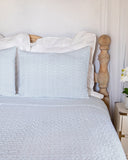 Ticking Stripe Blue Quilt