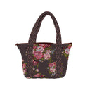 Garden Walk Plum Zipper Tote Bag