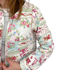 Gracie Patchwork Pastel Cropped Quilted Jacket