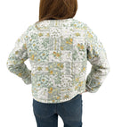 Gracie Patchwork Sage Cropped Quilted Jacket