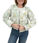 Gracie Patchwork Sage Cropped Quilted Jacket