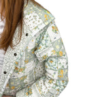 Gracie Patchwork Sage Quilted Snap Jacket