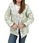 Gracie Patchwork Sage Quilted Snap Jacket