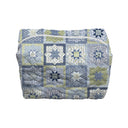 Gwen Patchwork Blue Quilted Makeup Bag