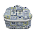 Gwen Patchwork Blue Quilted Travel Case