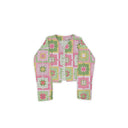 Gwen Patchwork Green Cropped Quilted Jacket
