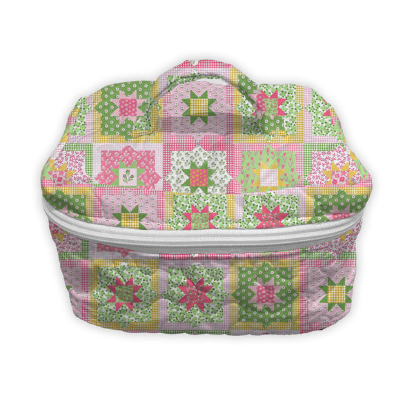 Gwen Patchwork Green Quilted Travel Case