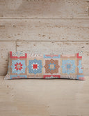 Gwen Patchwork Rose Quilted Oblong 14"x33" Pillow