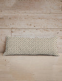 Gwen Patchwork Slate / Linen Quilted Oblong 14"x33" Pillow