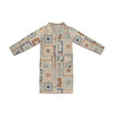 Gwen Patchwork Slate / Linen Quilted Duster