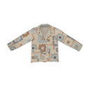 Gwen Patchwork Slate / Linen Quilted Snap Jacket