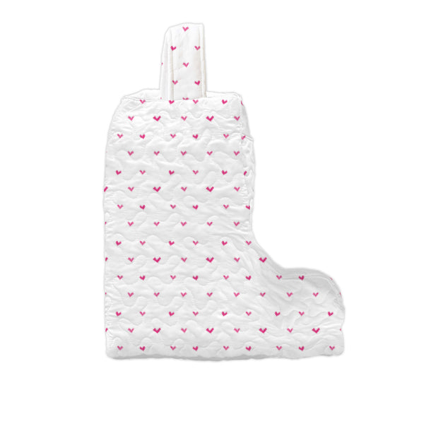 Heart Gaze White Quilted Boot Bag