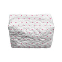 Heart Gaze White Quilted Makeup Bag