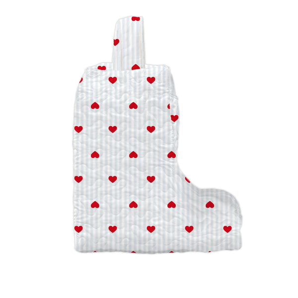 Hearts and Stripes Blue Flag Drift Blue Quilted Boot Bag