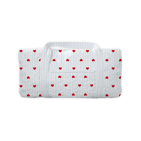 Hearts and Stripes Blue Weekender Duffle Bag