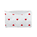 Hearts And Stripes Blue Quilted Makeup Bag
