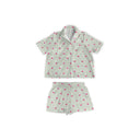 Hearts And Stripes Green Shorty Pajama Set