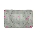 Hearts And Stripes Green Quilted Tote