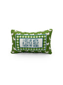 "Help From My Hens" Green Quilted Mini Pillow 8" x 12"