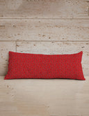 Homestead Bandana Red Quilted Oblong 14"x33" Pillow