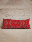 Homestead Bandana Red Quilted Oblong 14"x33" Pillow
