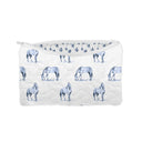 Horse Icon Blue Quilted Makeup Bag