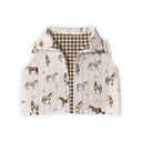 Lucky Horse Linen Quilted Cate Vest