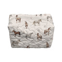 Lucky Horse Linen Quilted Makeup Bag