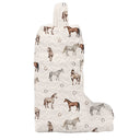 Lucky Horse Linen Quilted Boot Bag