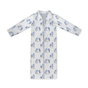 Horse Icon Blue Quilted Maxi Coat *Web Exclusive*